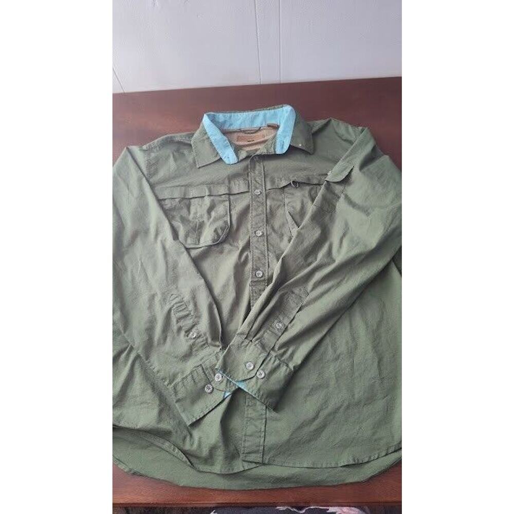 Clear Water Outfitters Cotton long Sleeve Button Down Shirt Size Large